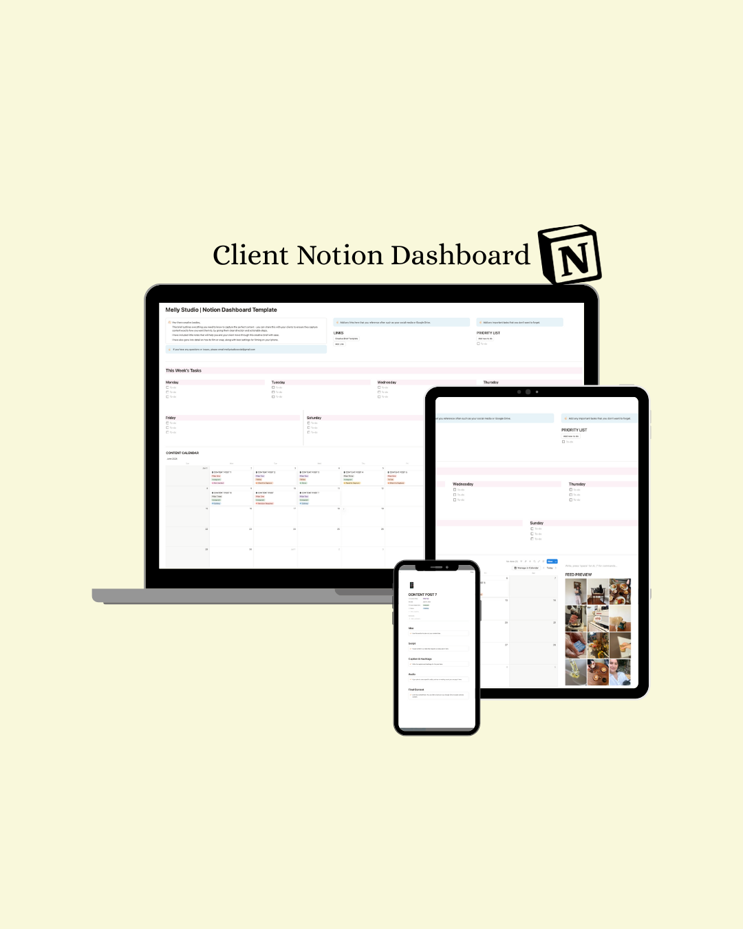Notion Social Media Client Dashboard Template for Freelancers ...