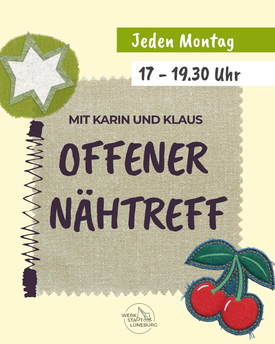 Offener N&auml;htreff in der WerkStadt L&uuml;neburg &ndash; jeden Montag 🧵

Du n&auml;hst gern oder m&ouml;chtest endlich mal wieder an die Maschine?

Beim offenen N&auml;htreff sitzt du mit anderen zusammen, n&auml;hst in gem&uuml;tlicher Runde un