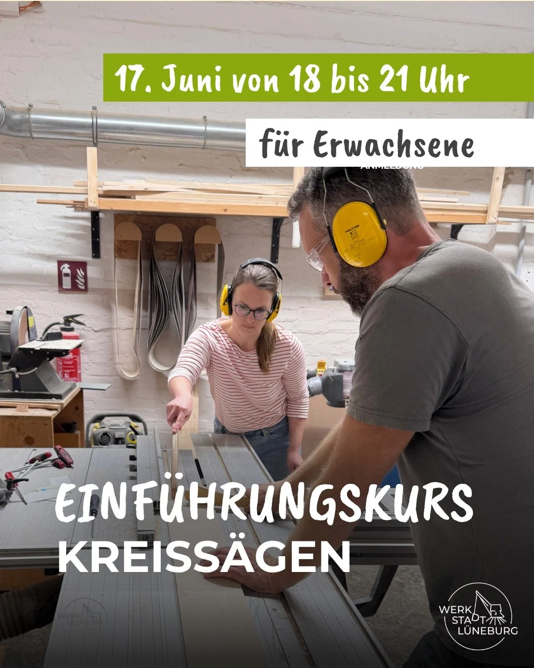 Wolltest du schon immer mal lernen, wie man eine Tischkreiss&auml;ge sicher bedient?

Dann melde dich zu unserem Einf&uuml;hrungskurs am 17. Juni an! 

Unter Anleitung lernst du, was es beim Umgang mit der Tischkreiss&auml;ge zu beachten gibt.

Nach 