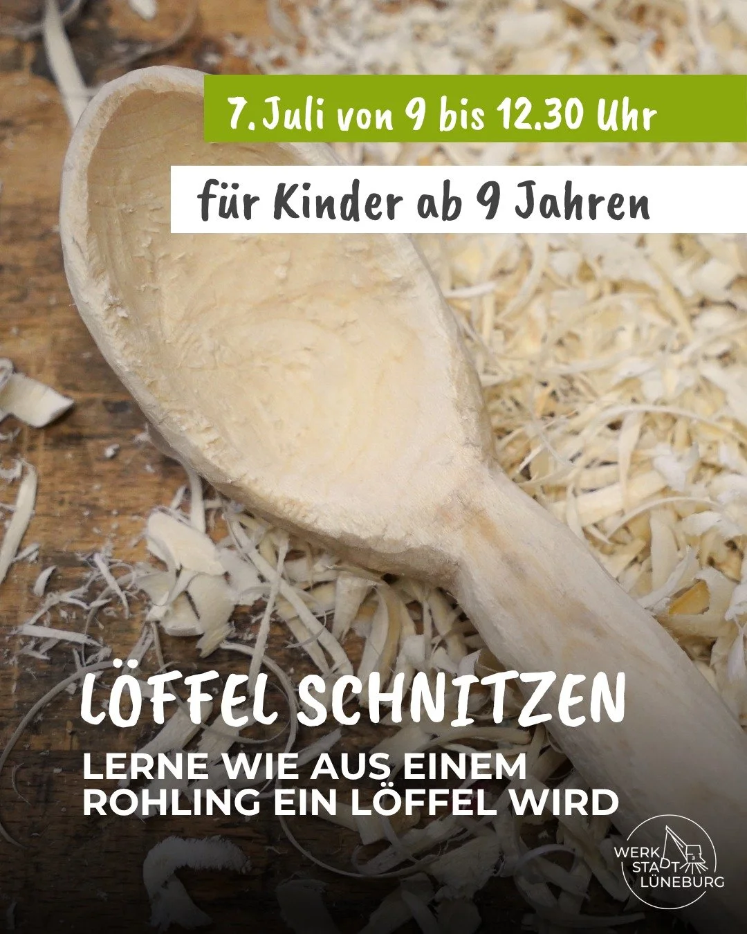 Wir veranstalten wieder einen Schnitzworkshop f&uuml;r Kinder (ab 9 Jahren)!

In diesem Kurs schnitzen die Kids unter Anleitung aus einem Holzrohling einen sch&ouml;nen L&ouml;ffel.

Der Kurs richtet sich an Kinder ab 9 Jahren &ndash; Vorkenntnisse s