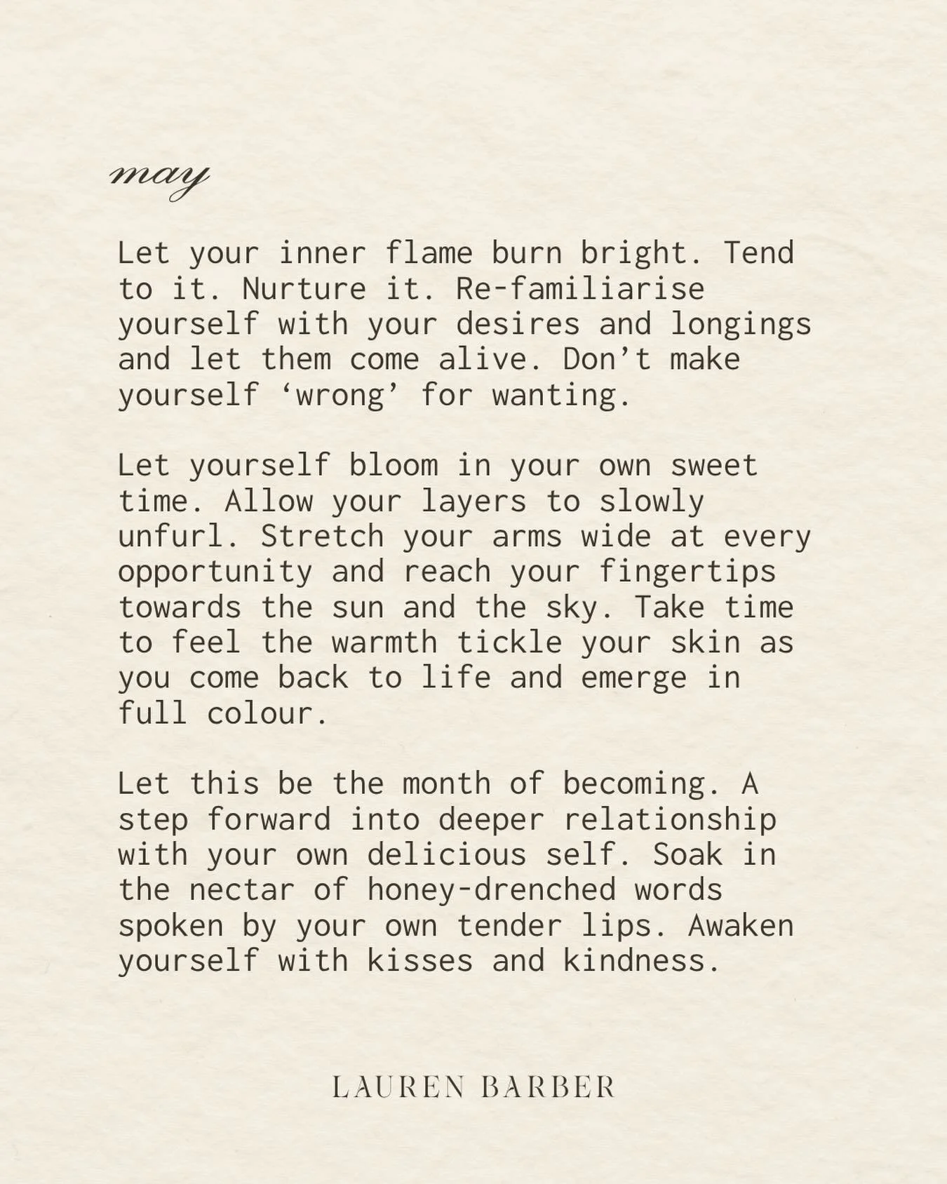 Prayers and wishes for May.
