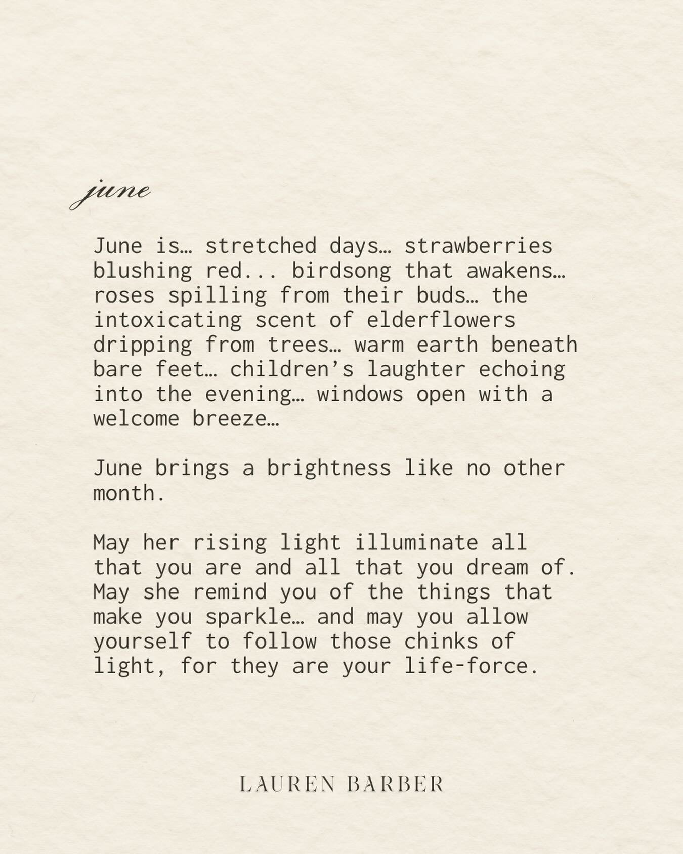 Some hopes and wishes for June. What is this month to you?