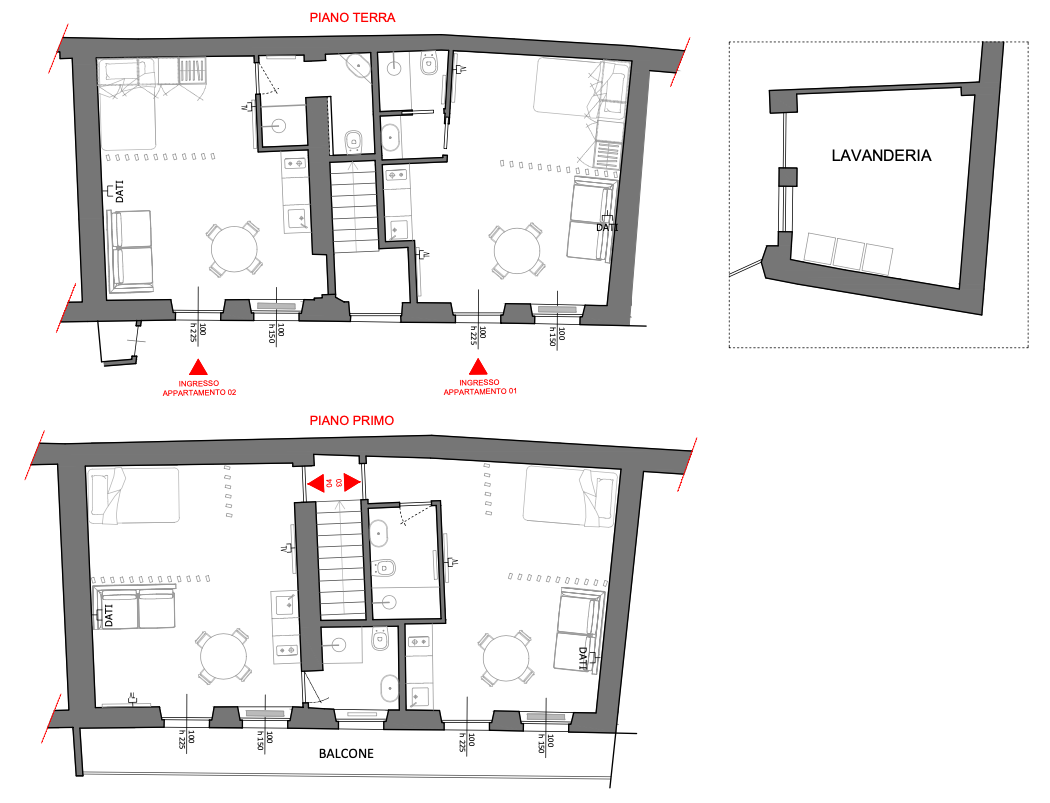 Modern wooden house in a grassy field with mountains and a lake in the background during dawn or dusk.