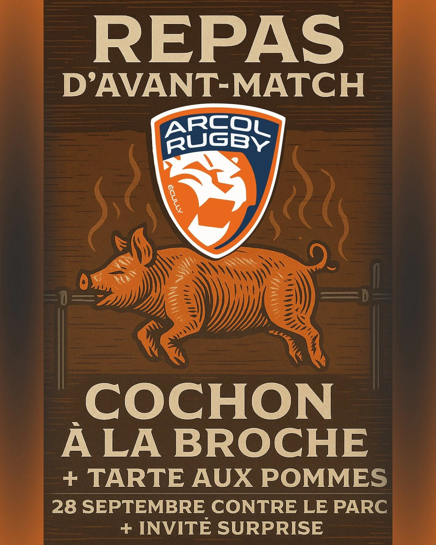 🔵🟠Repas sp&eacute;cial le 28 septembre 🍽️ 
&Agrave; l&rsquo;occasion du match des seniors contre l&rsquo;Arbresle ! Le club vous propose un repas d&rsquo;avant match, un invit&eacute; surprise du LOU rugby nous fera l&rsquo;honneur de sa pr&eacute