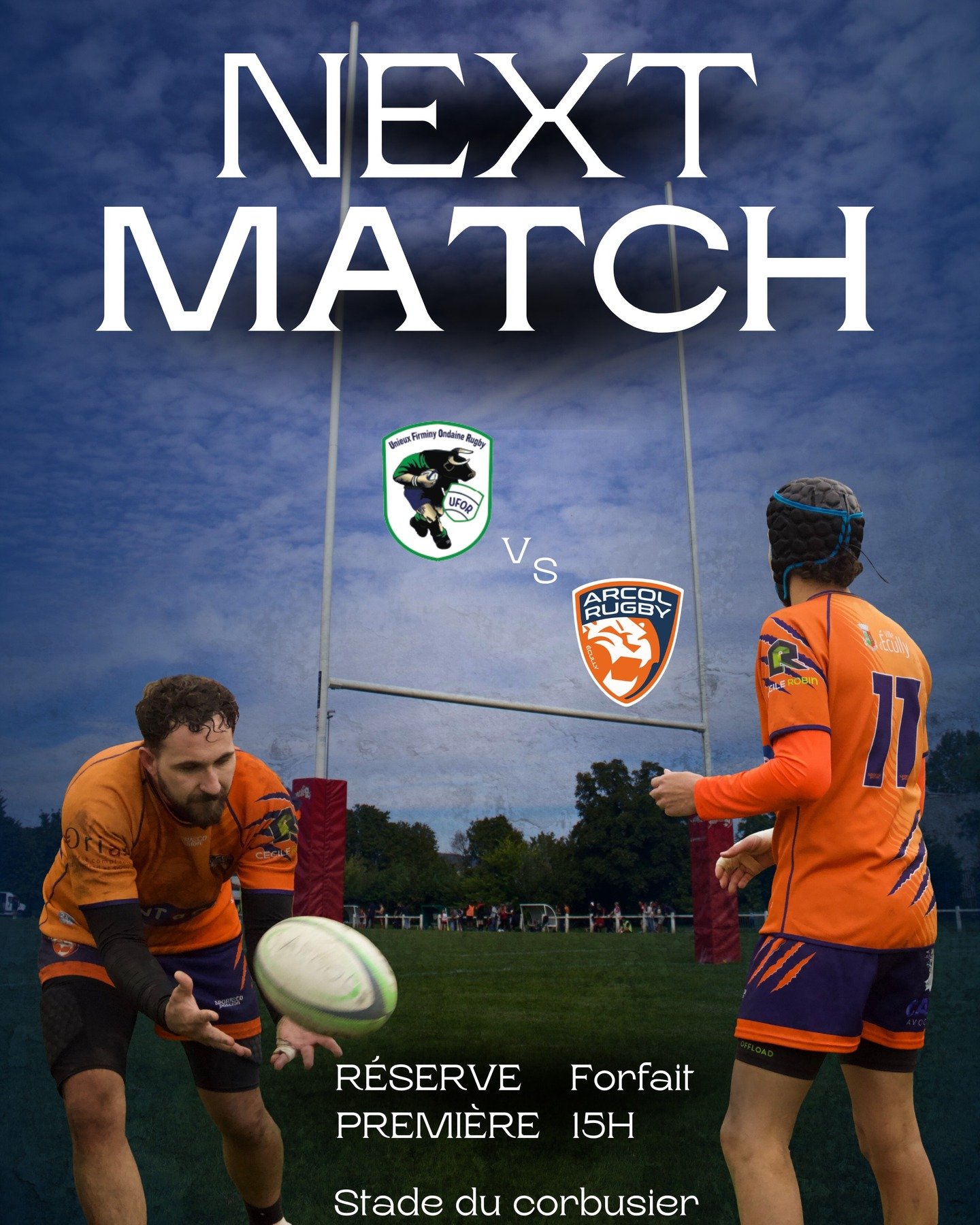 🔵🟠 𝐌𝐚𝐭𝐜𝐡𝐝𝐚𝐲 ⚔️

Ce dimanche, notre &eacute;quipe fanion ira &agrave; Unieux pour ce 𝟖 &egrave;me match de championnat !🏉

La r&eacute;serve d'Unieux &eacute;tant forfait g&eacute;n&eacute;ral, notre &eacute;quipe r&eacute;serve ne jouera 