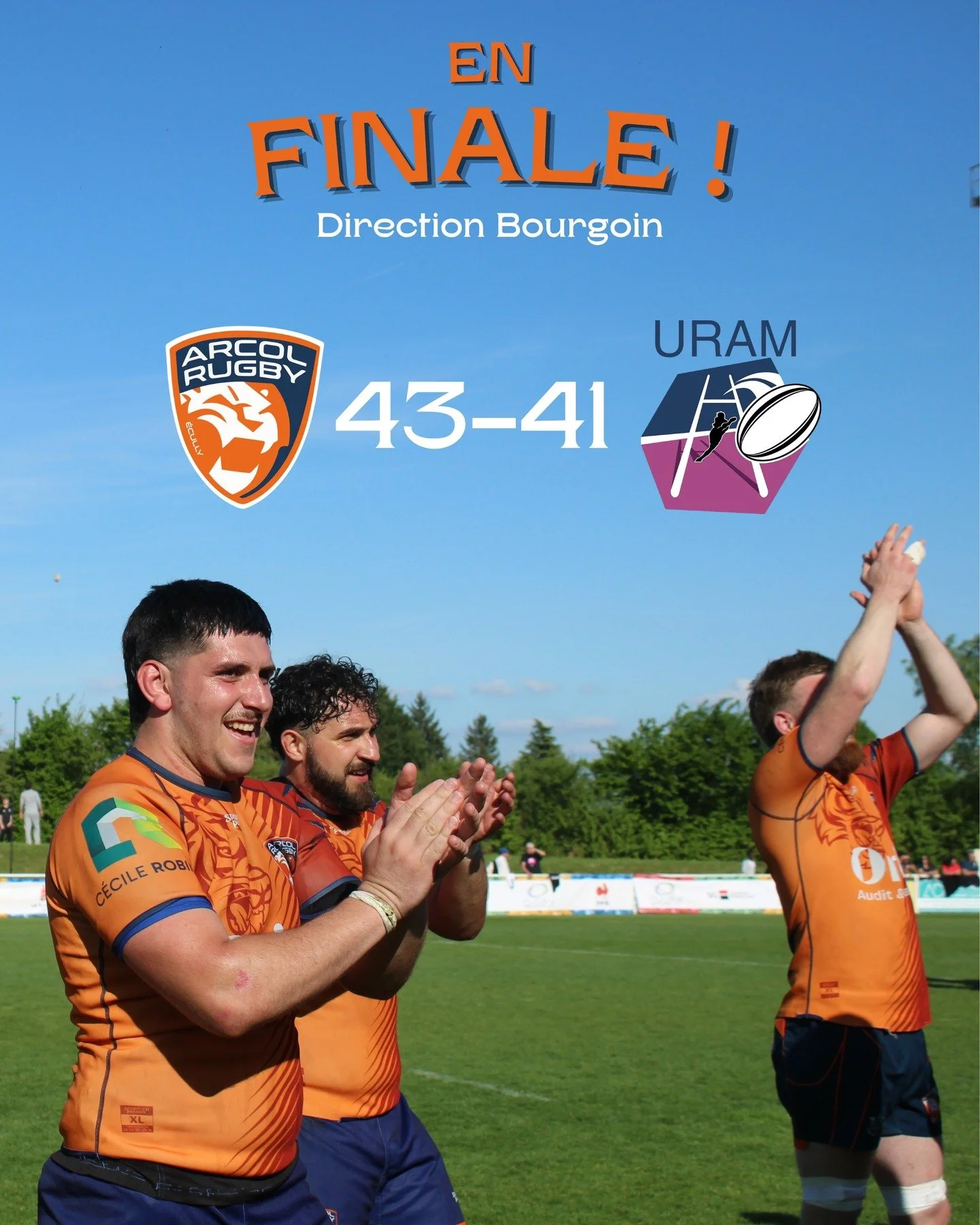 𝐈𝐥𝐬 𝐥'𝐨𝐧𝐭 𝐟𝐚𝐢𝐭 ! 💙🧡

Ce dimanche nos seniors jouaient la demie-finale r&eacute;gionale contre l'URAM &agrave; Romans sur Is&egrave;re 🏉

Quelle belle victoire ! Apr&egrave;s un match tr&egrave;s serr&eacute;, notre &eacute;quipe s'offre
