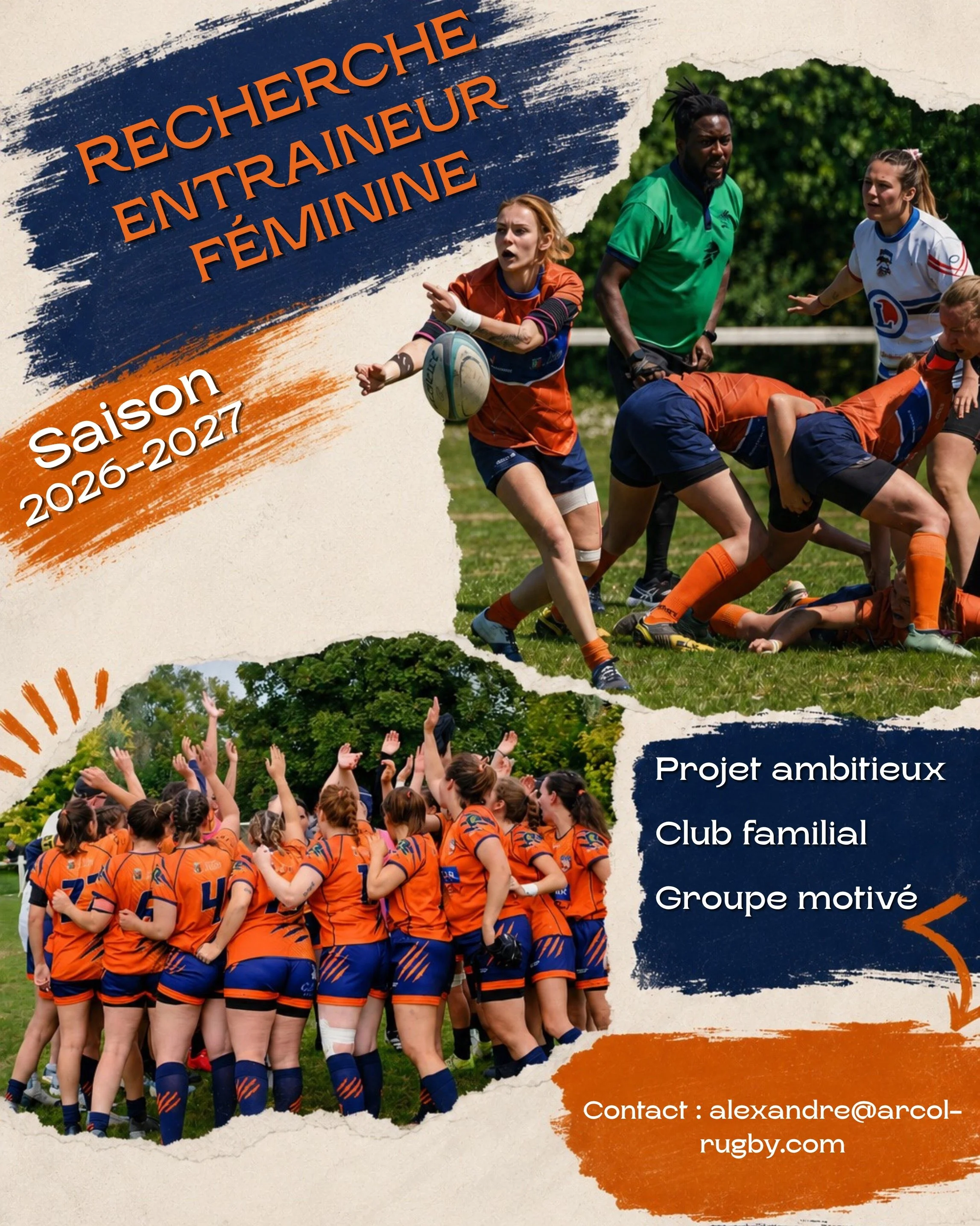🚨𝐑𝐞𝐜𝐡𝐞𝐫𝐜𝐡𝐞 𝐄𝐧𝐭𝐫𝐚𝐢𝐧𝐞𝐮𝐫 🔵🟠

Le club est &agrave; la recherche d'un entraineur pour l'&eacute;𝐪𝐮𝐢𝐩𝐞 𝐟&eacute;𝐦𝐢𝐧𝐢𝐧𝐞 @les_lionnes_arcol_rugby ! 🏉

N'h&eacute;sitez plus, si vous souhaitez rejoindre une &eacute;𝐪𝐮𝐢𝐩?