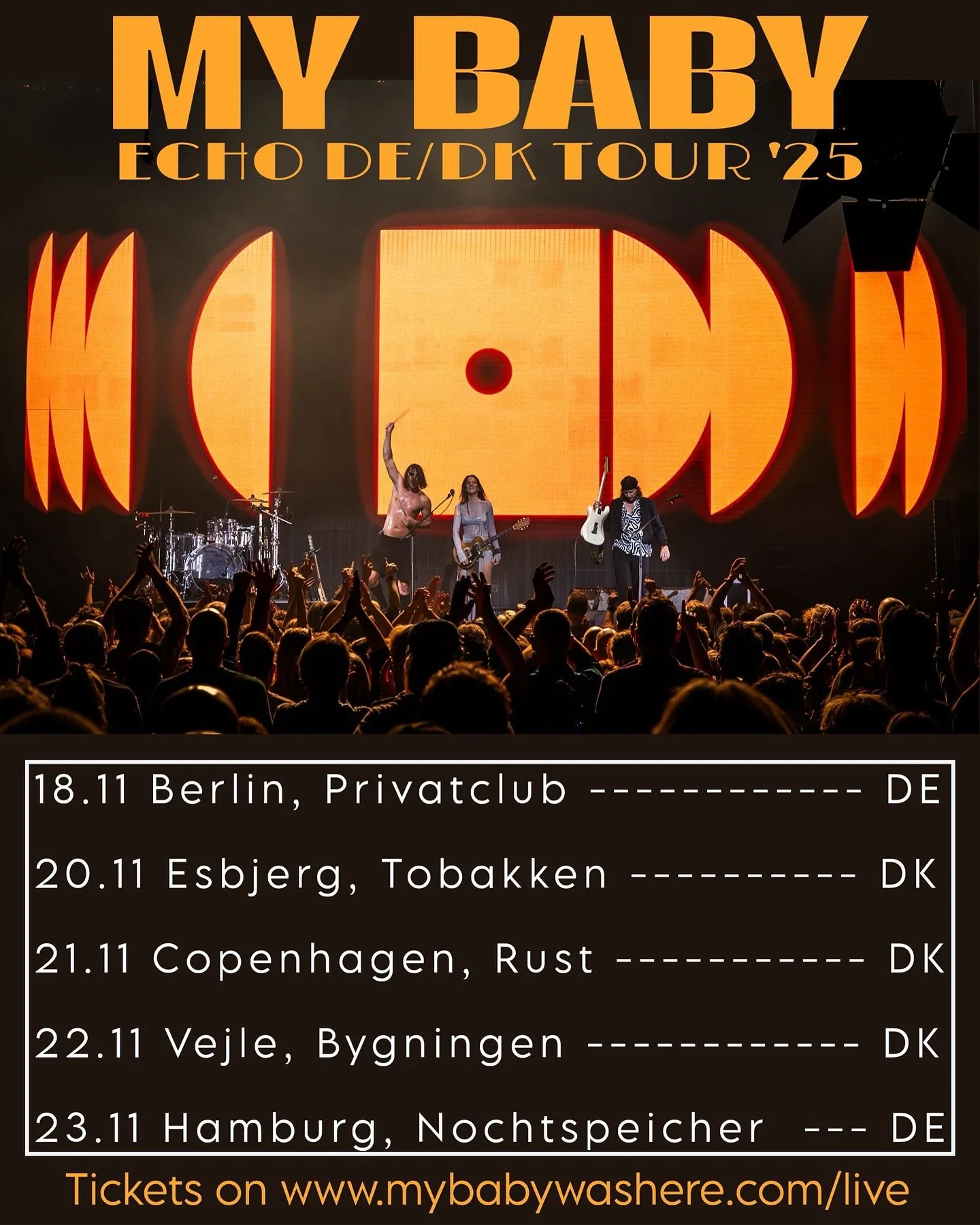 ((ECHO)) DE/DK 🇩🇪 🇩🇰 hiiiii!!! you are next in the European part of the tour , can&rsquo;t wait to be grooving with you all, get your tickets while you still can and see you when we get there 😍

picture by @peterlodder
