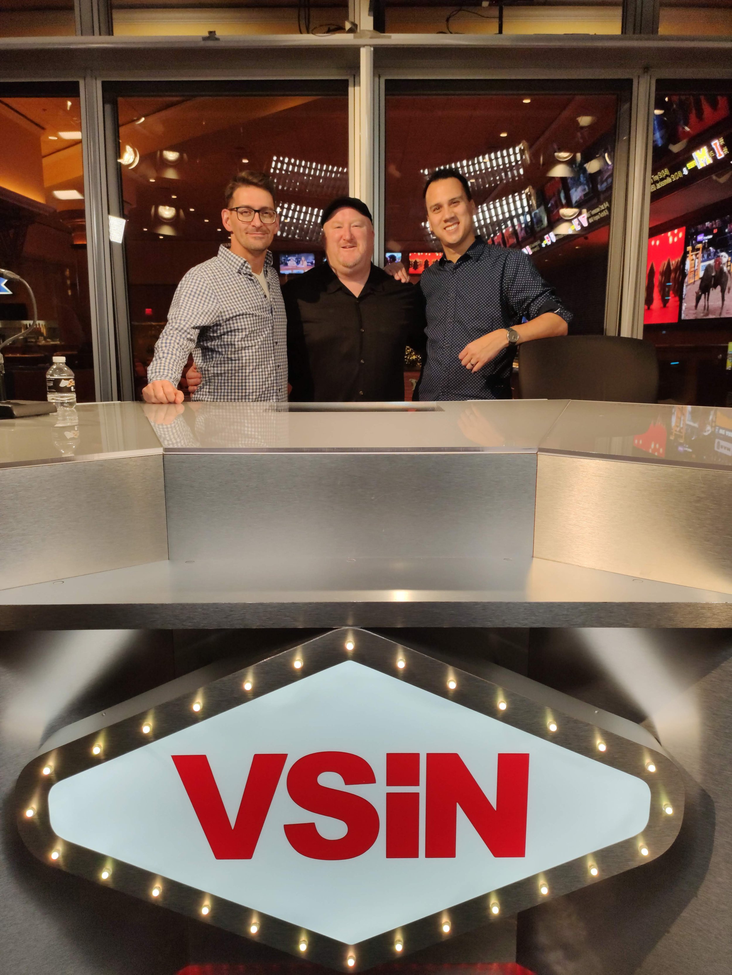 Recording lectures has taken me outside of the classroom like here, at VSIN's "fishbowl" studio in the center of a casino in Las Vegas.