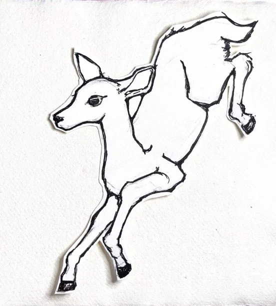 A leaping deer