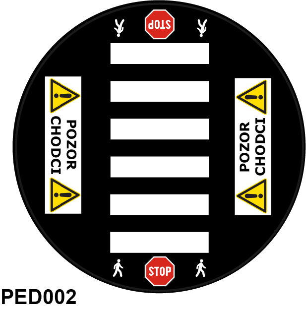 Glass gobo Pedestrian Crossing incl. text