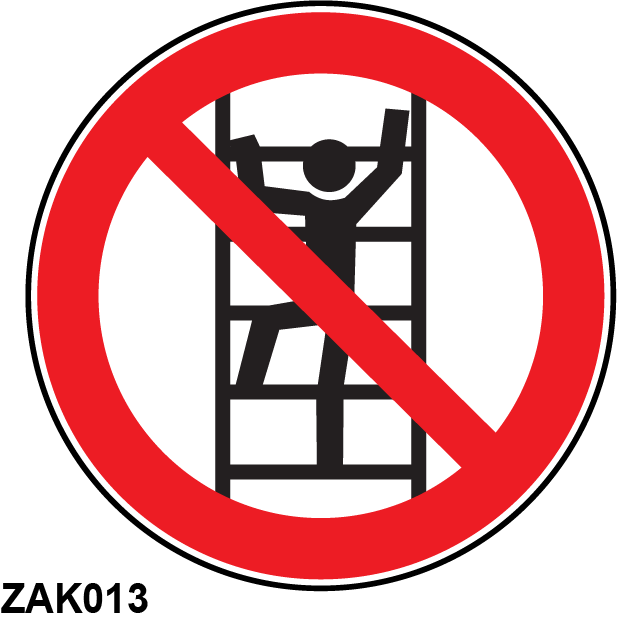 Glass gobo Do not climb on racking