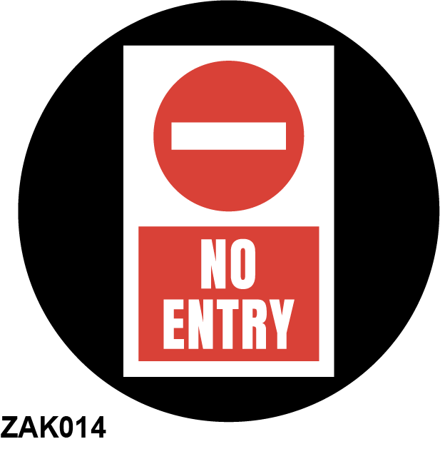 Glass gobo No Entry 14