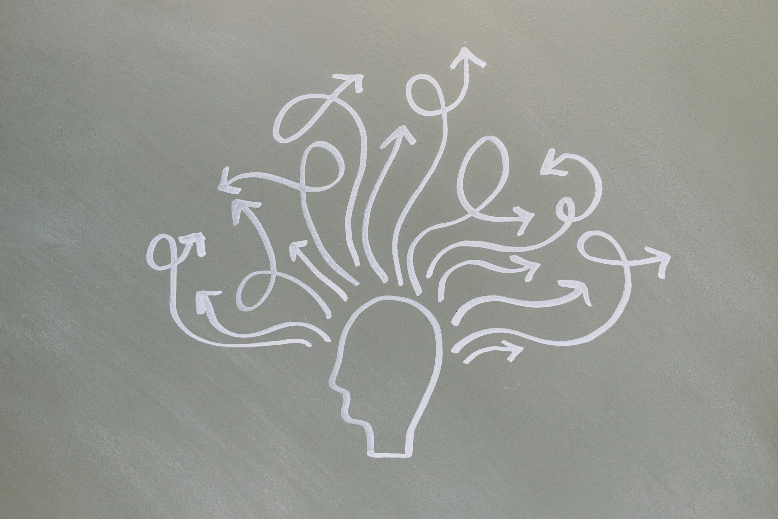 A graphic symbolizing mixed or jumbled thoughts for PTSD Therapy in Ontario.