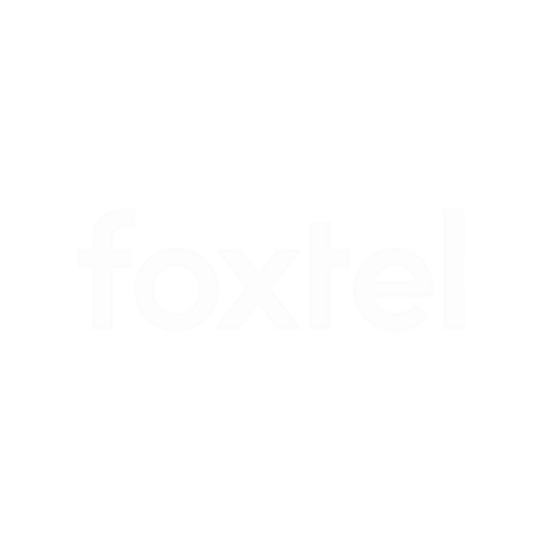 Foxtel logo with white text on a black background.