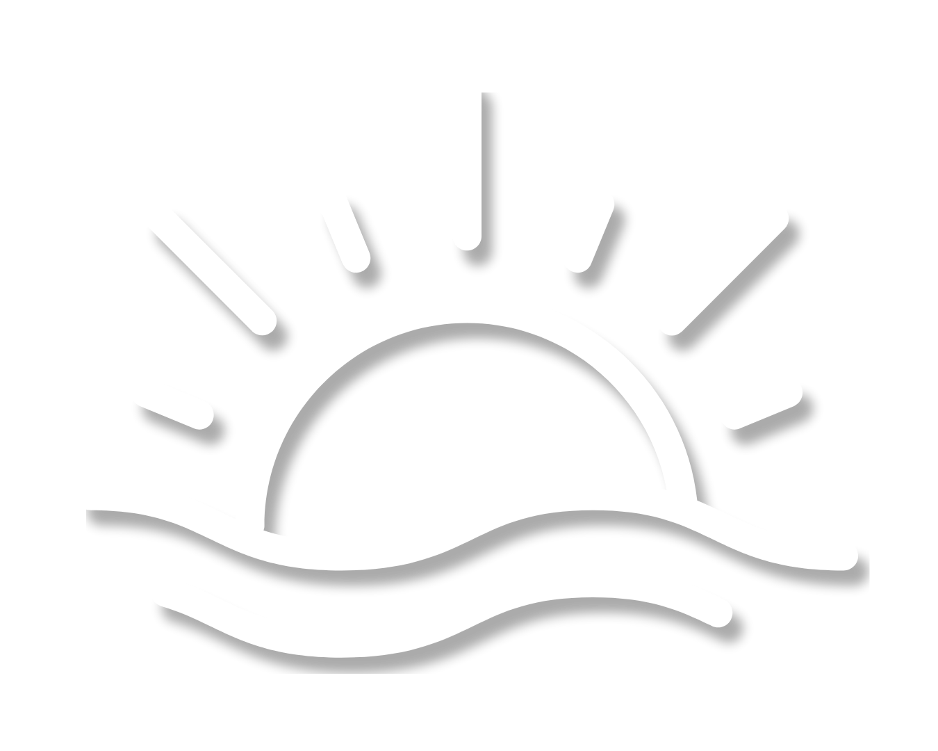 Sun rising over waves, symbolizing morning or new beginnings.