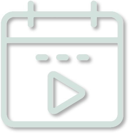 Calendar icon with play button inside