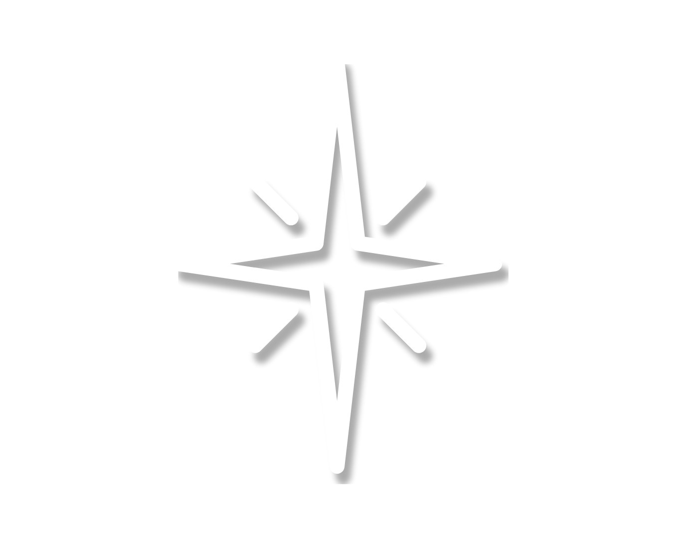 Silver star-shaped medal with layered silver ribbon, on a black background.