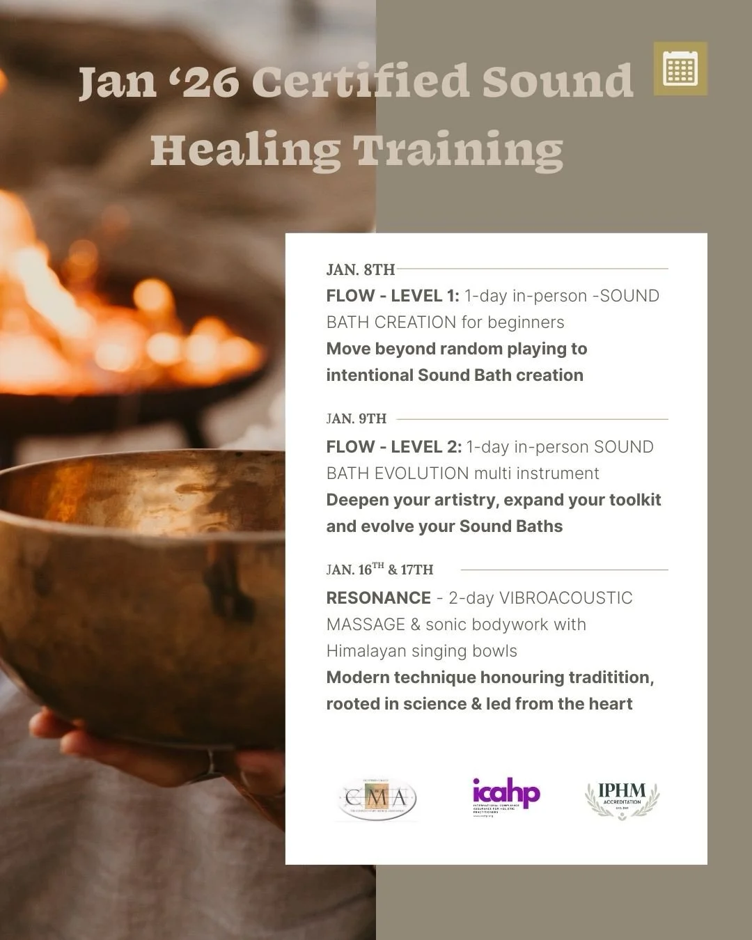 Rooted in something meaningful, sound healing is a beautiful alternative to the &lsquo;fix-it&rsquo; medicine culture of today.
Learn how to support others with science-backed, heart-led practices 
Xx