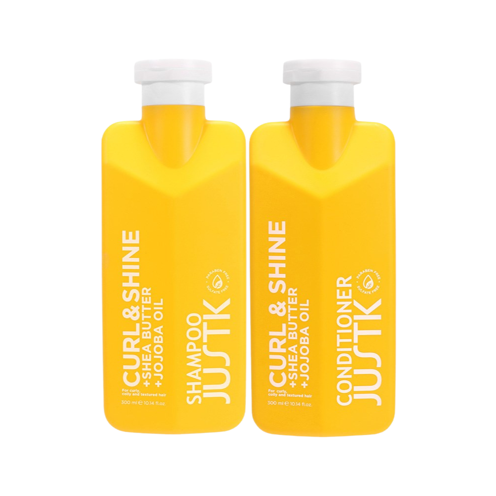 yellow shampoo conditioner bottles curl shine justk level up barber
