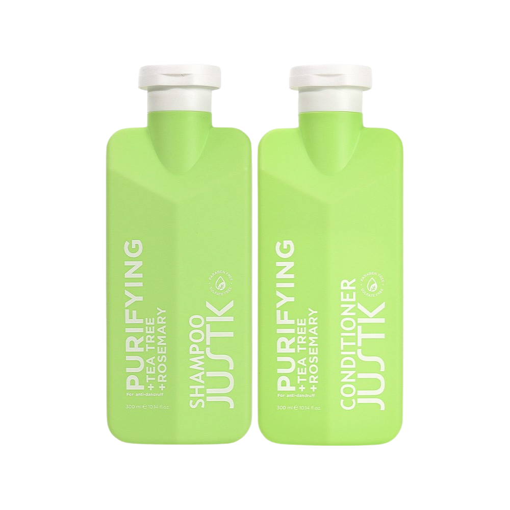 green shampoo conditioner bottles purifying justk level up barber