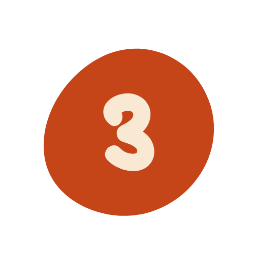 Number 3 inside a brown circle with black outline on a black background.