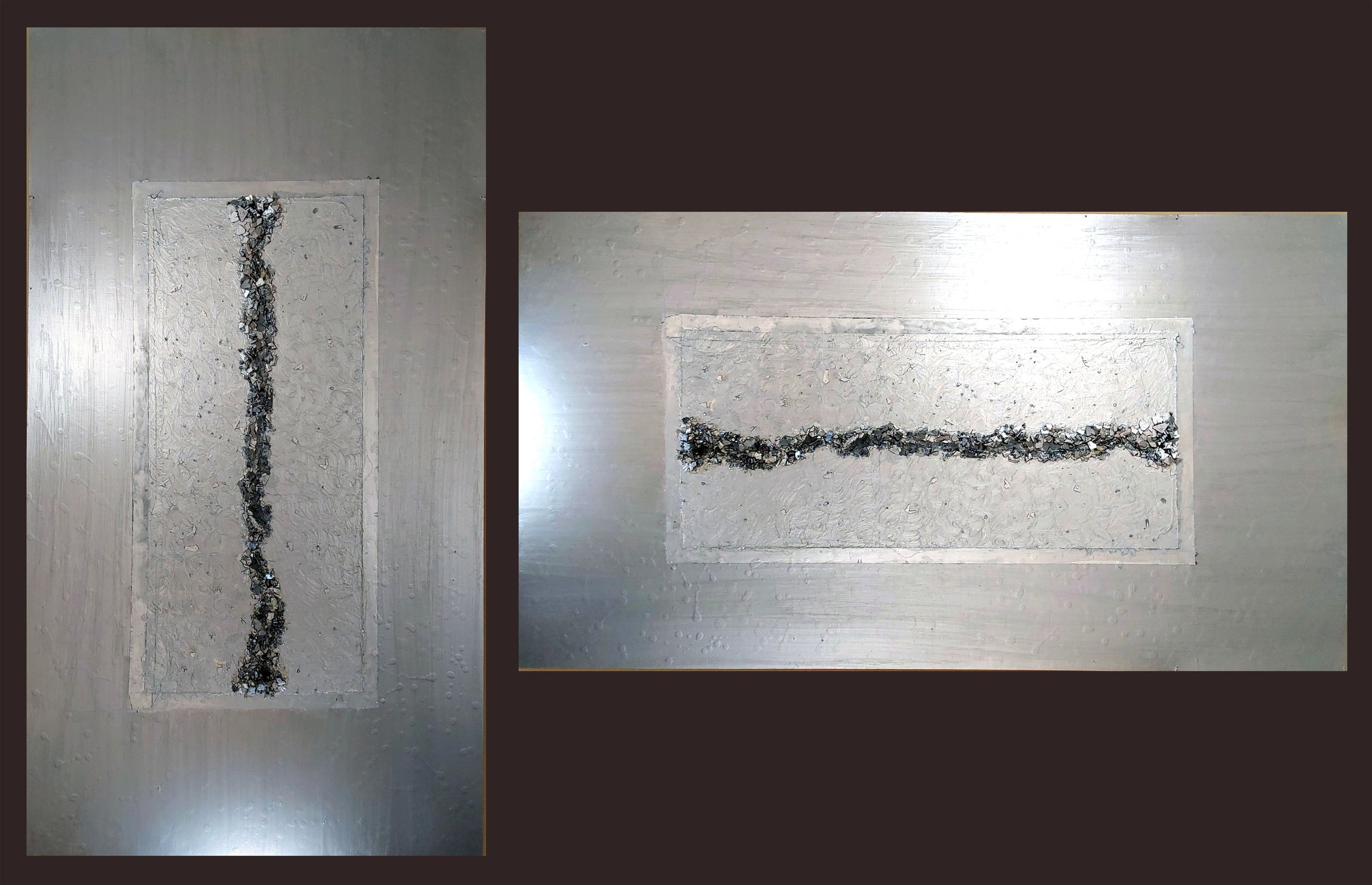 "CREVICE" (50 x 28 in.) or (28 x 50 in.) Mixed Media Acrylic Paint on Acrylic Panel with Textured Medium / May be displayed horizontally or vertically