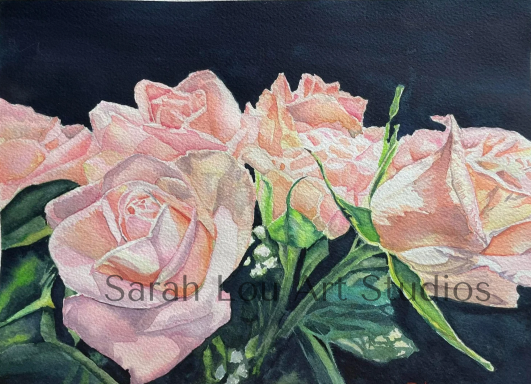 ‘Pink birthday’, watercolor