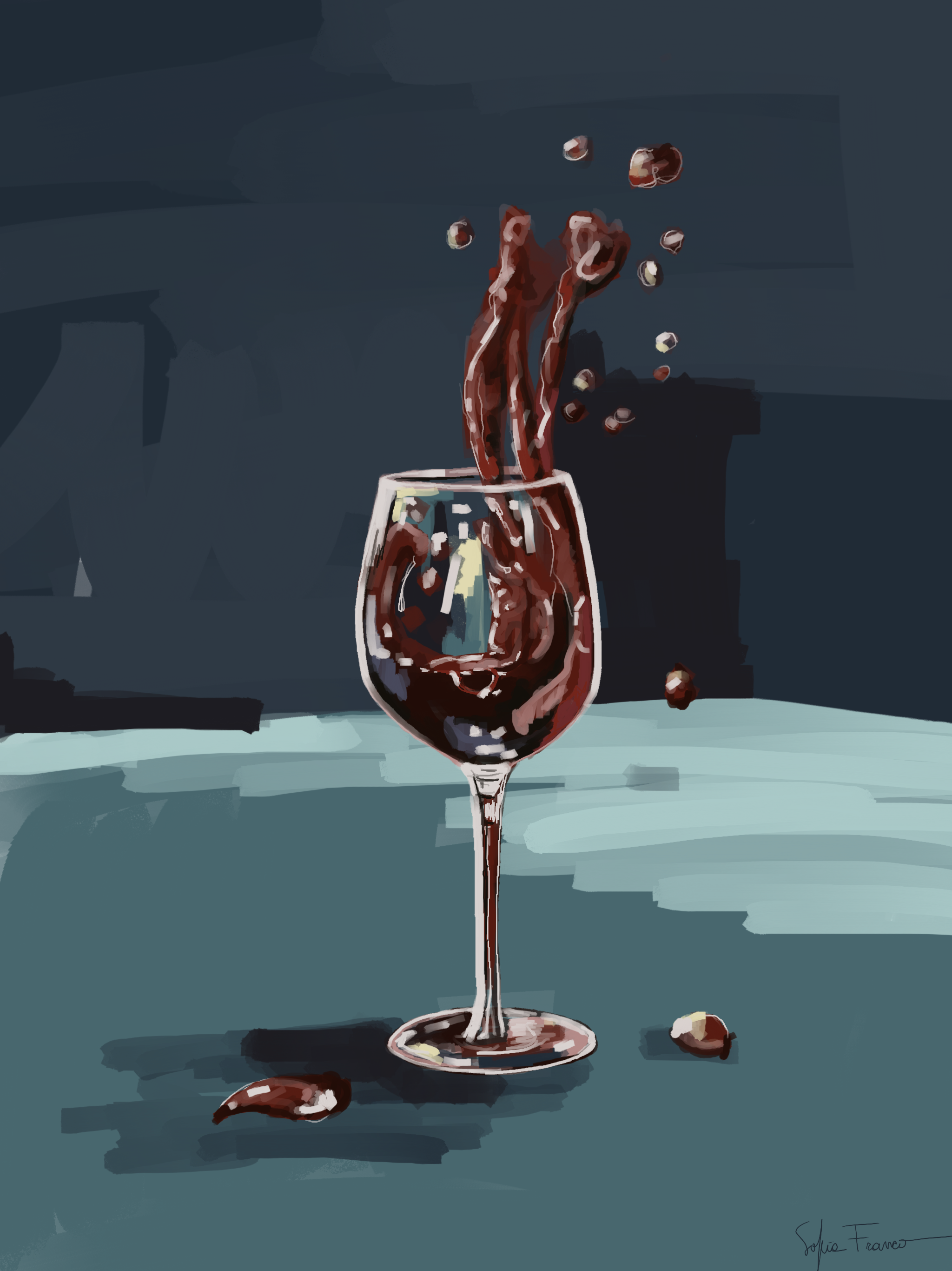A glass of wine | 30x40cm