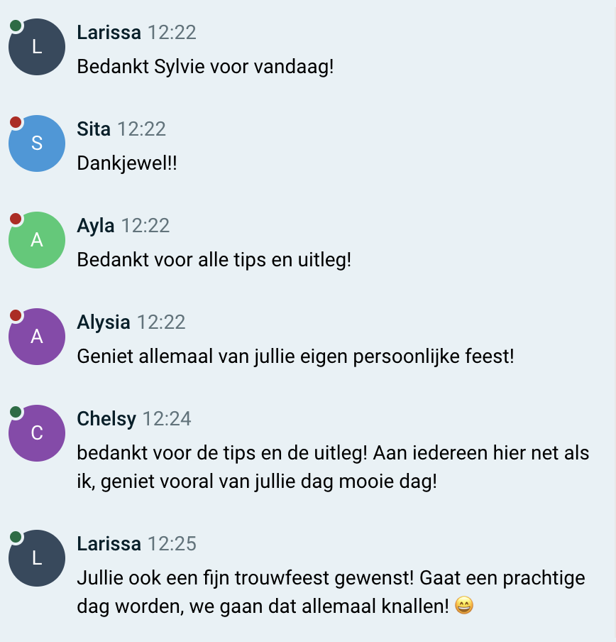 sylvie van onsem, wedding bestie