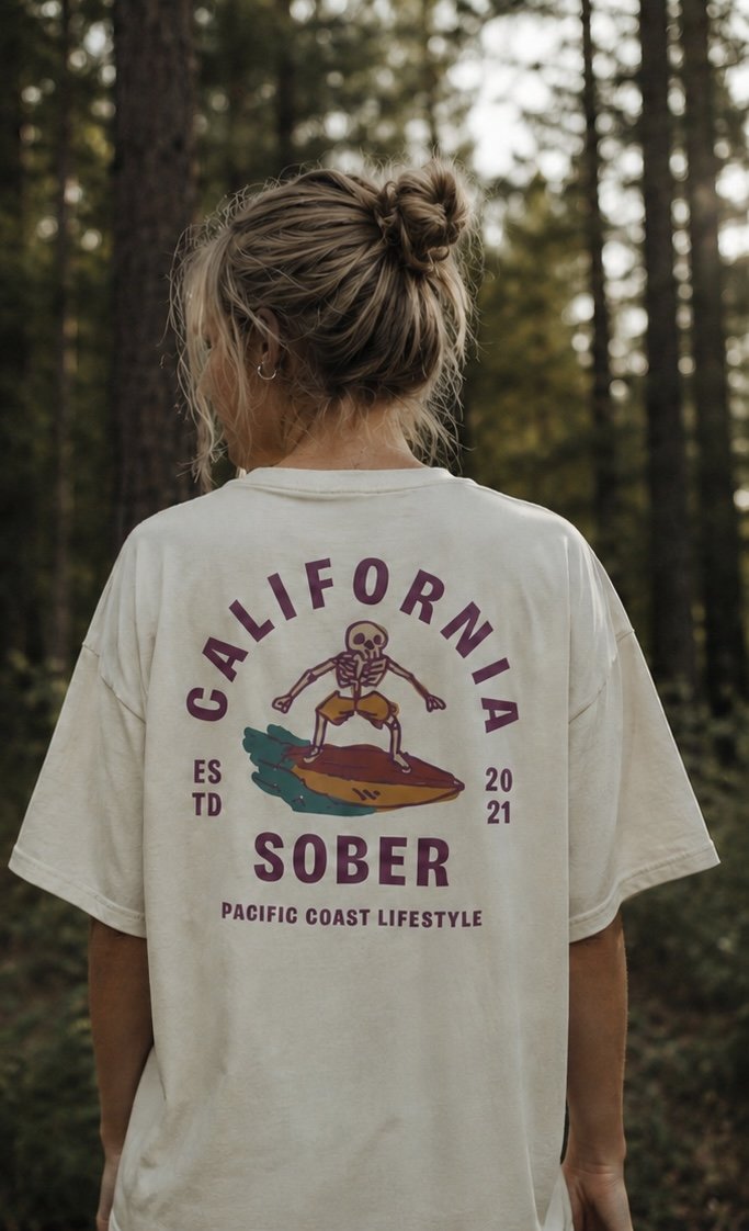 california sober - unisex oversized cotton tee
