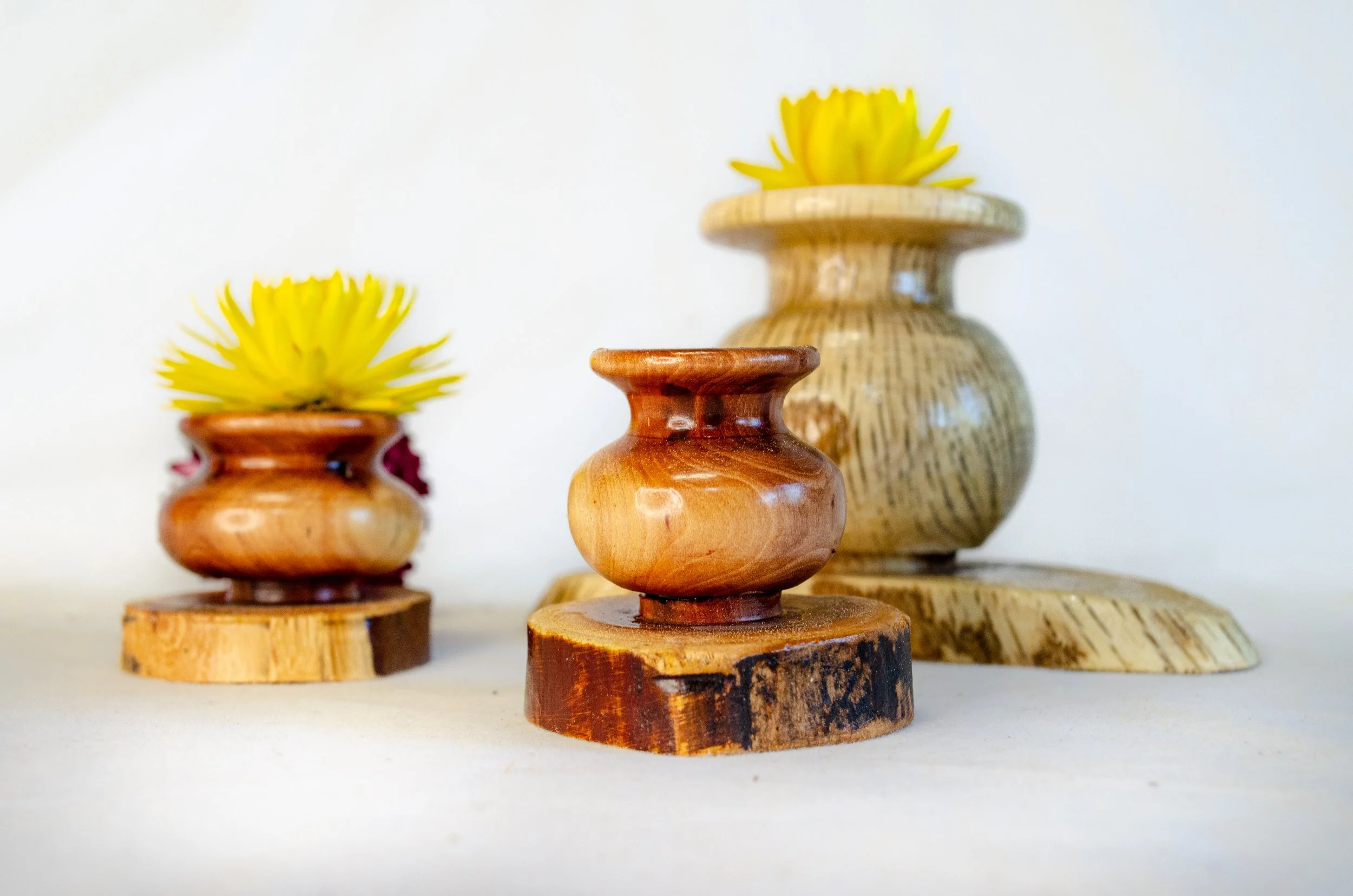 Hand-Turned Reclaimed Mini Wooden Bud Vase