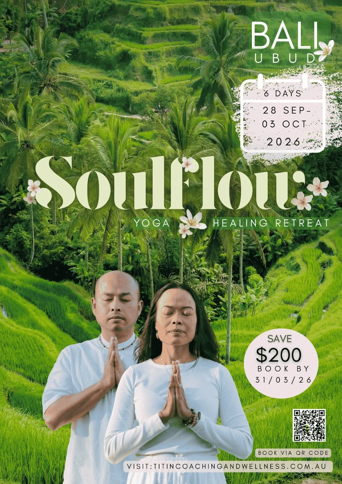 Soulflow Yoga &amp; Healing Retreat- Ubud Bali- 9 SPOTS TAKEN!