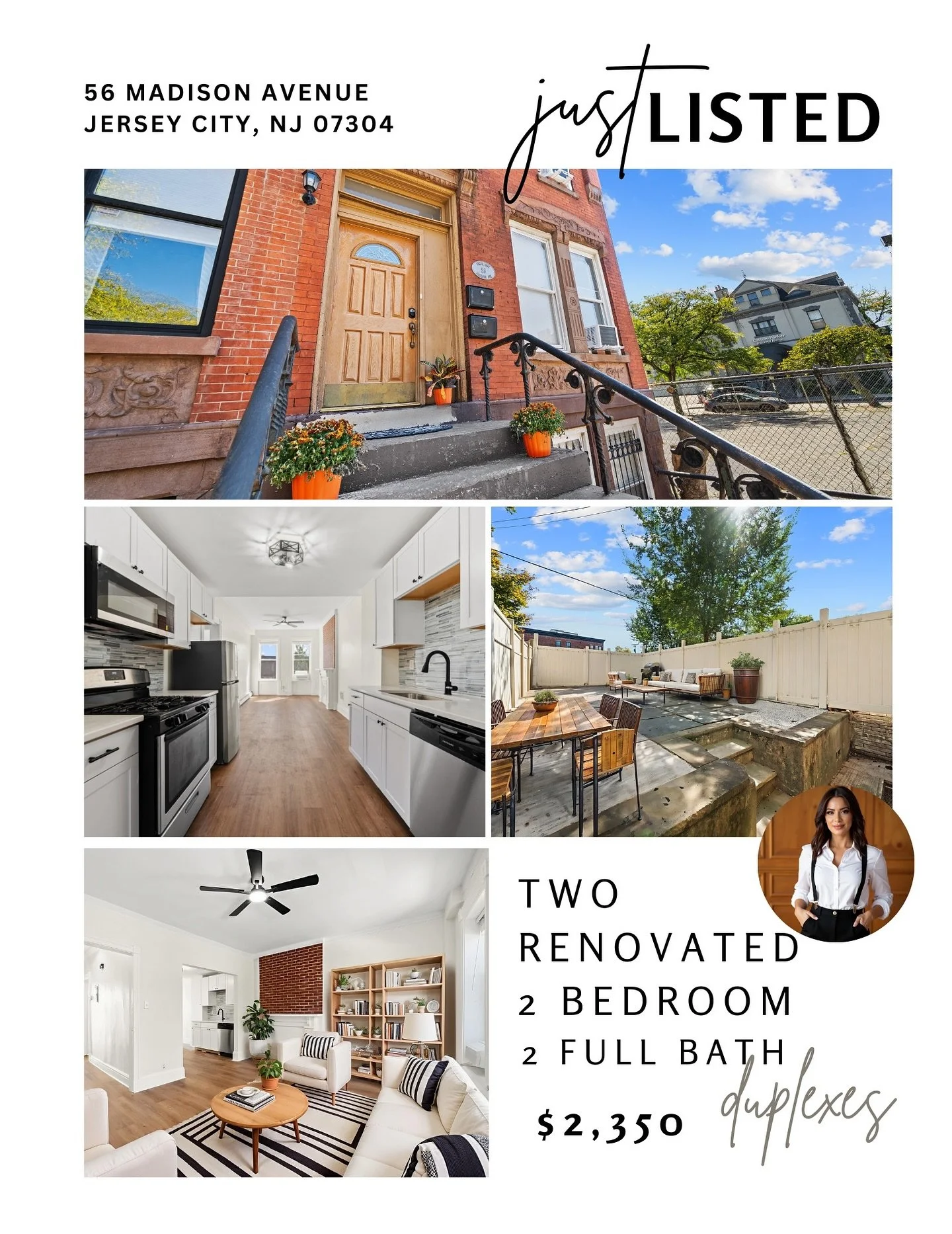 ✨ Just Listed | 56 Madison Ave, JC ✨
 Two stunning 1000 sqft modern duplexes on a coveted brownstone-lined block in Bergen-Lafayette &mdash; each offering style, space, and comfort in one of JC&rsquo;s most charming neighborhoods. 🏡

Unit 1 &ndash; 