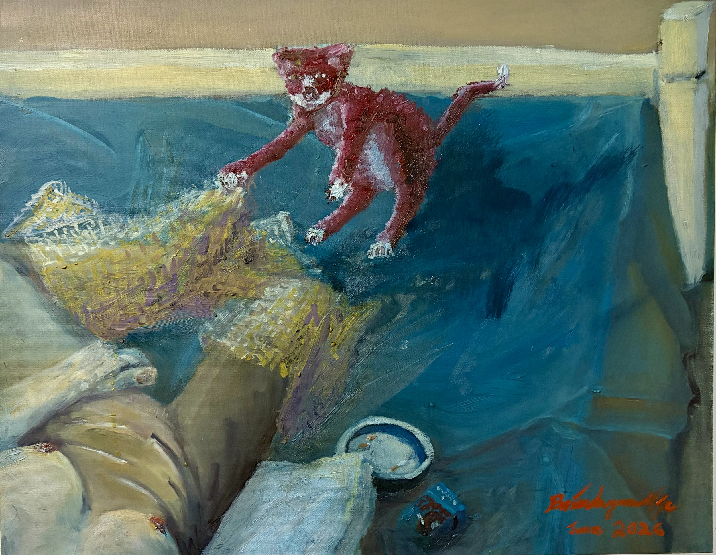 "Startled" (2026)
Oil on Cotton Canvas, 22" x 28"
$400