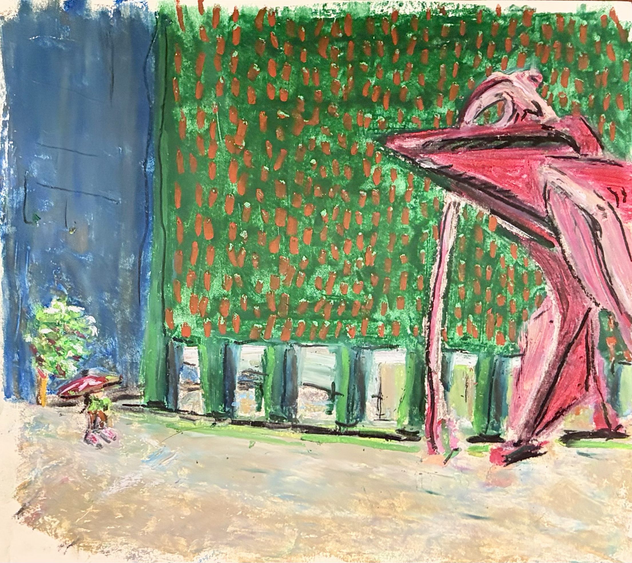 "Flamingo by Alexander Calder" (2026)
Oil Pastels on Paper
$50