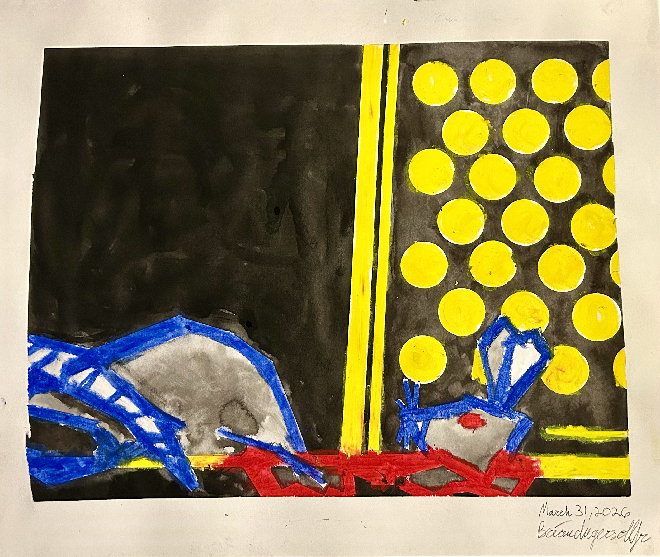 "Cheese Grater" (2026)
Oil Pastels & Archival Ink on Paper, 17" x 14"
$75