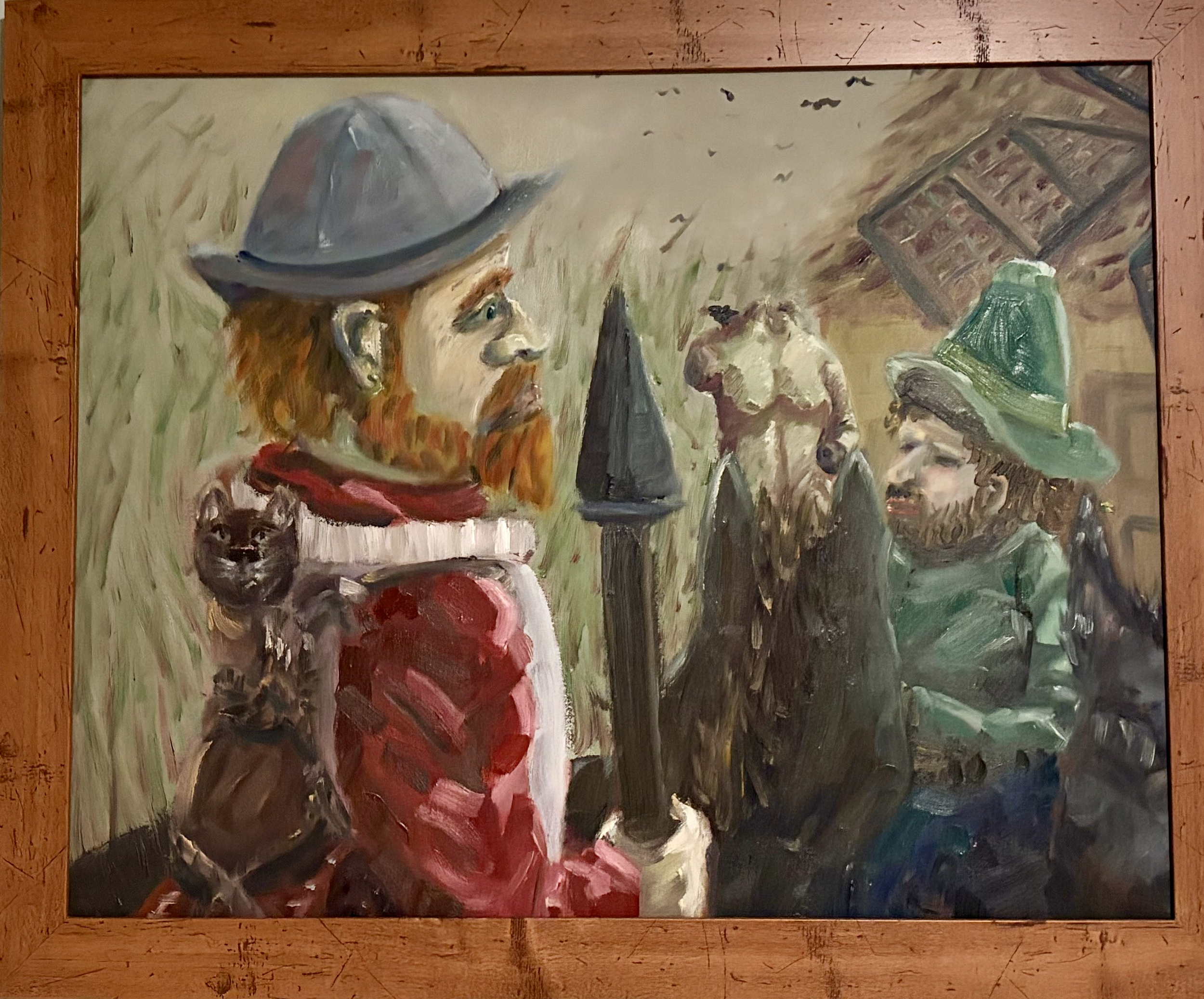 "Mama Se Dice Que Parece Don Quijote" (2026)
Oil on Canvas in Frame, 24" x 30"
$1000