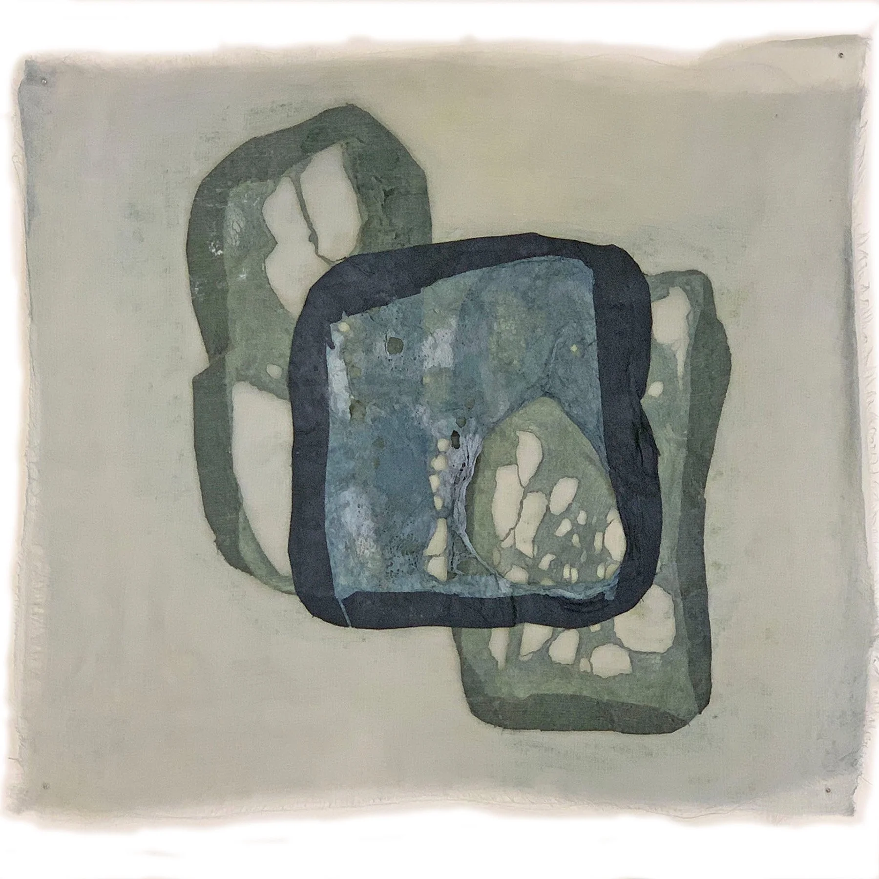 "The Three of Us" Mulberry Paper, Silk Organza.
12 x 12 inches