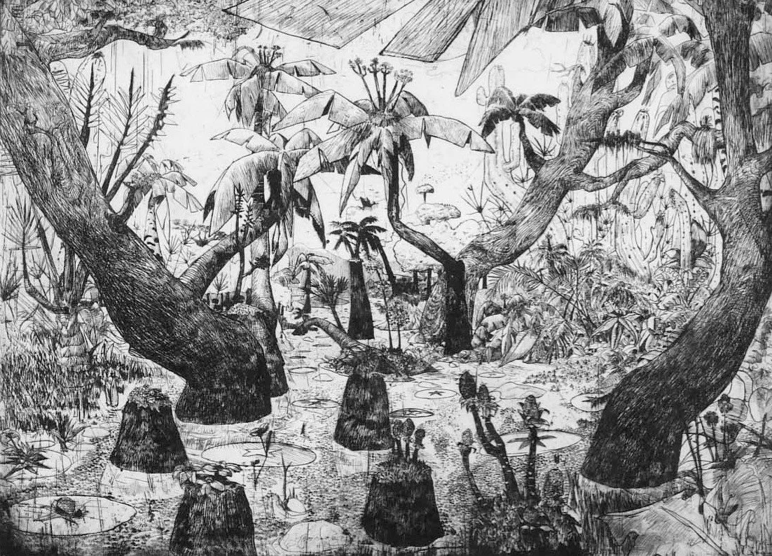 Pays-Paysage, 2003 | Eau forte | 85 x 98 cm, encadrée sous-verre | Ed. de 5 ex. + 1 EA.