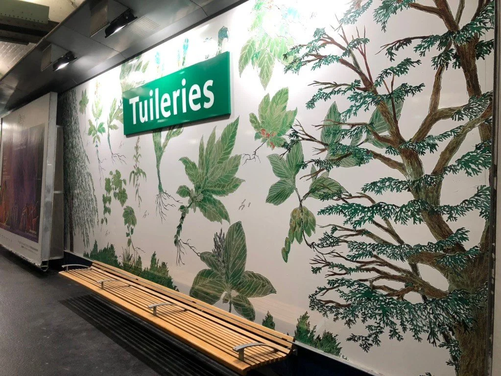 Station de métro Tuileries Paris | Réalisé Encre et Aquarelle | Commande réalisée pour la RATP.