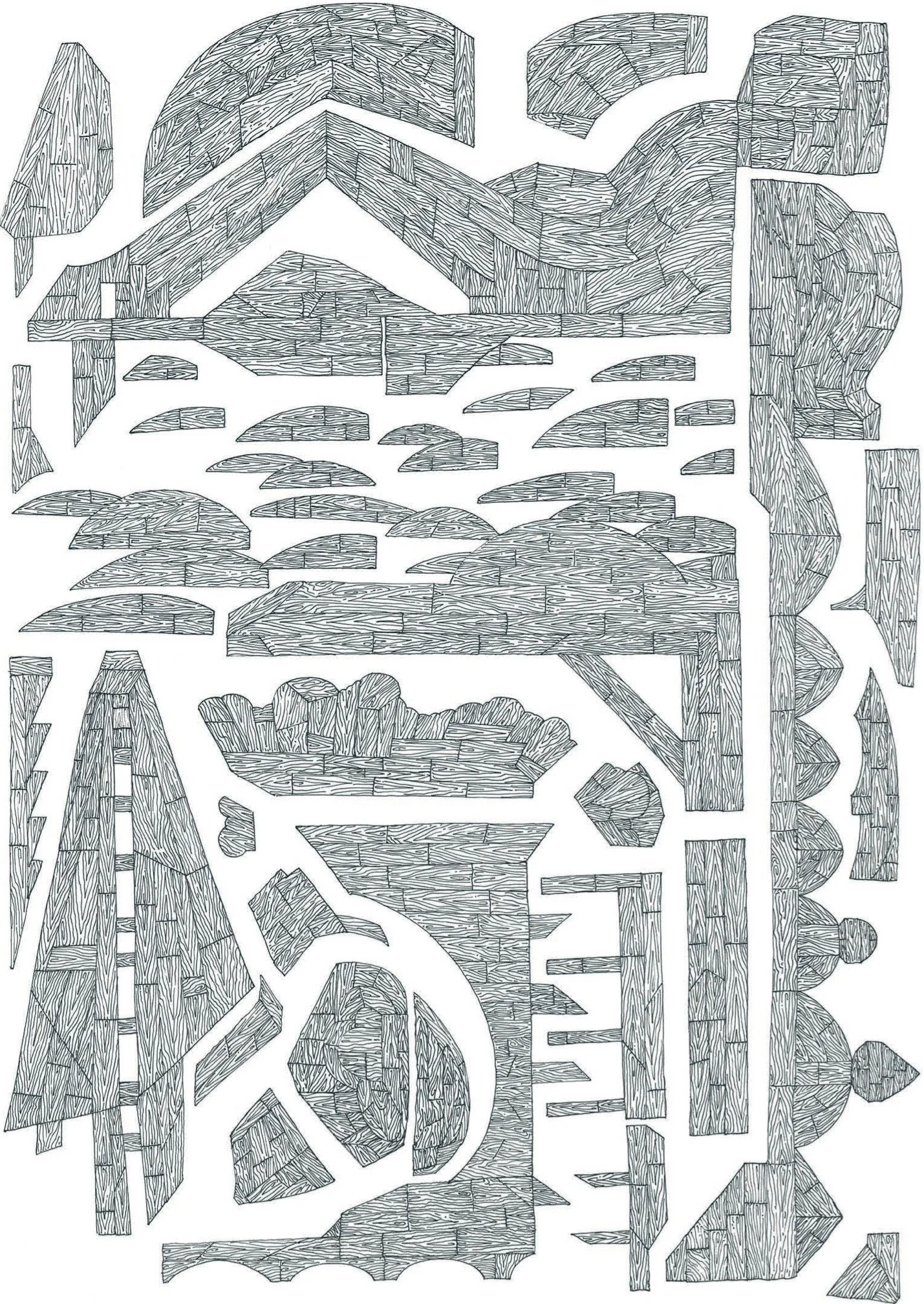 Km d’encre, 2009 | Encre sur papier | Format A3.