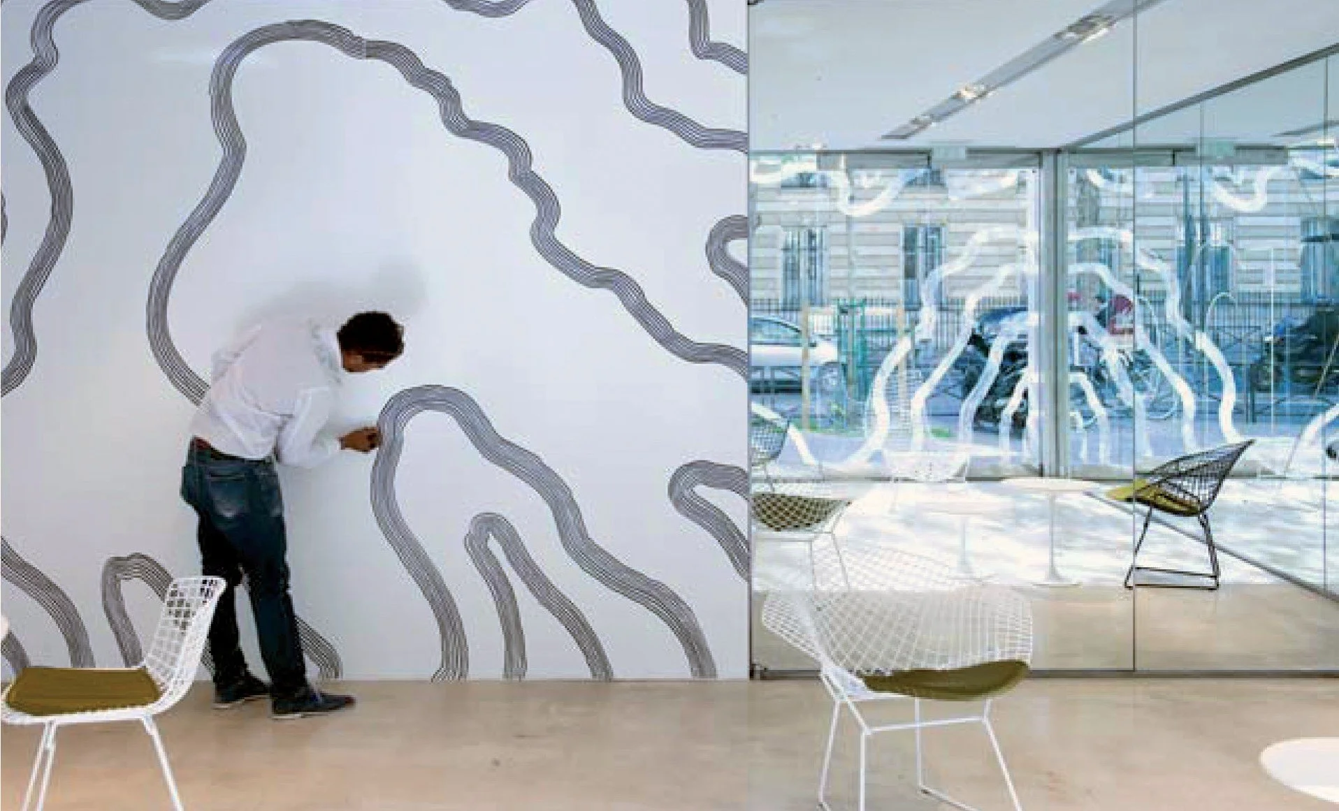 Fresque in situ, 2011 | Dimensions variables | Commande réalisée pour Knoll Showroom, Paris.