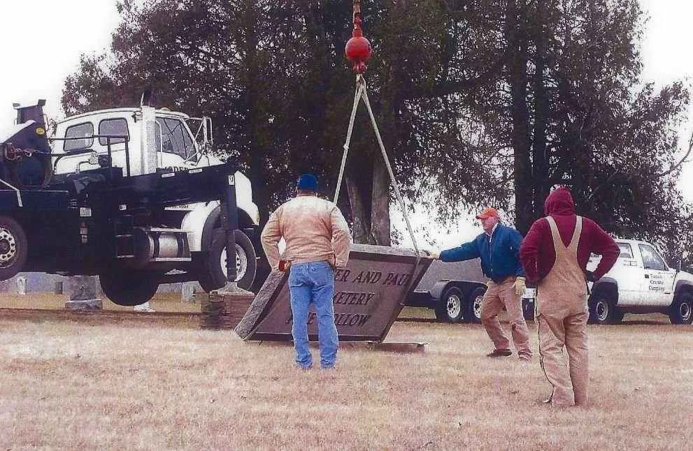 Installing SS Peter & Paul Cemetery Granite Sign