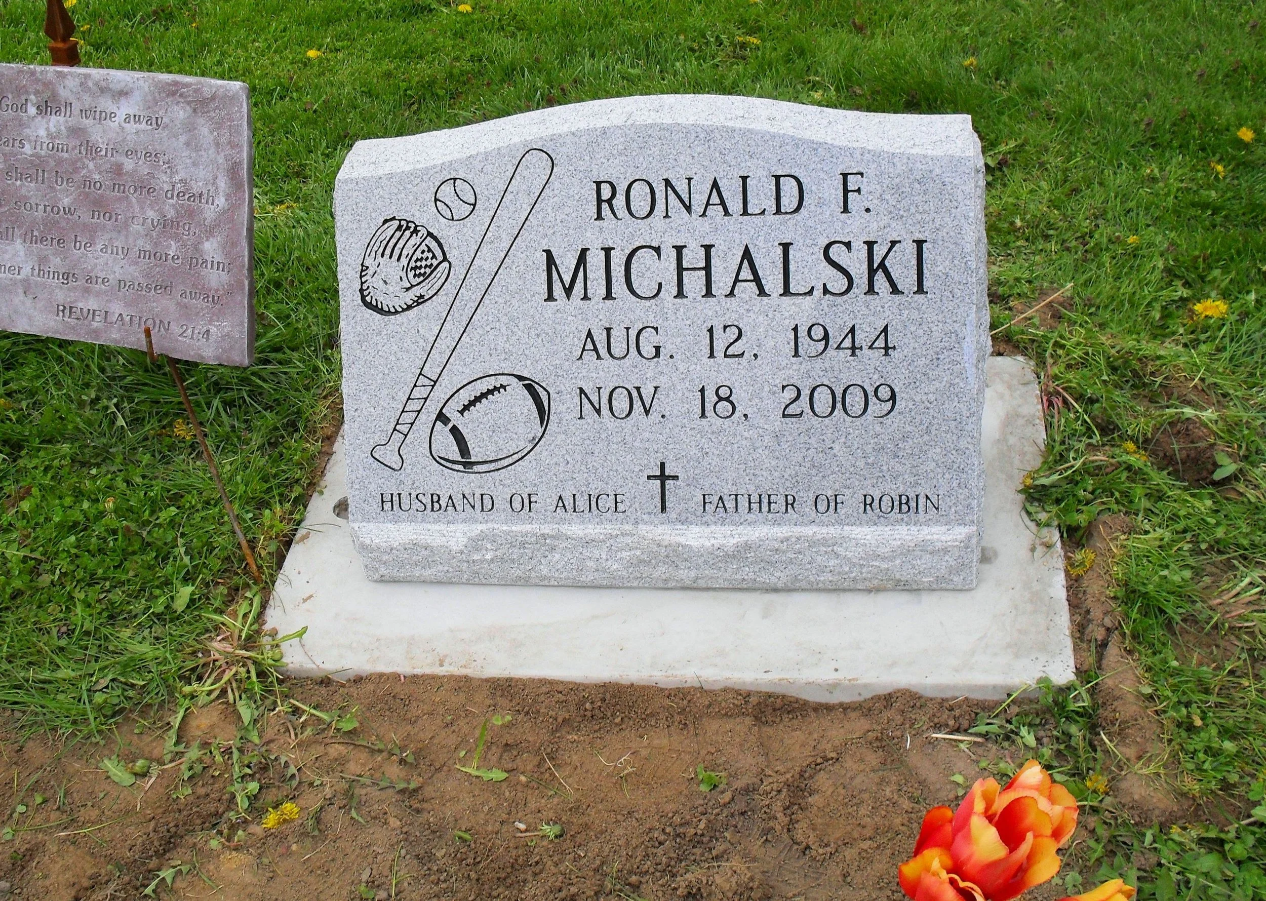 Georgia Grey Slant Style Headstone