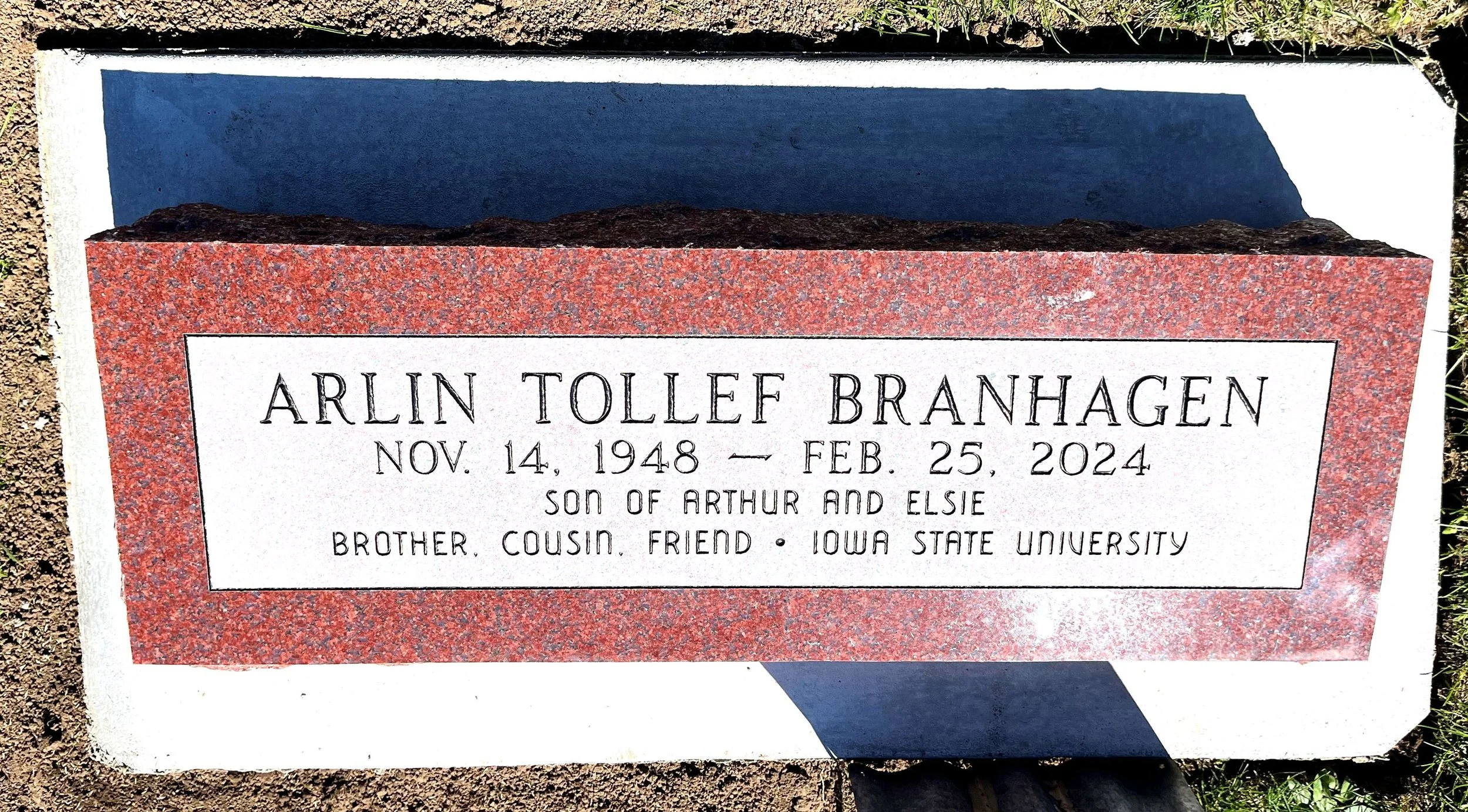 India Red Granite Beveled Grave Marker