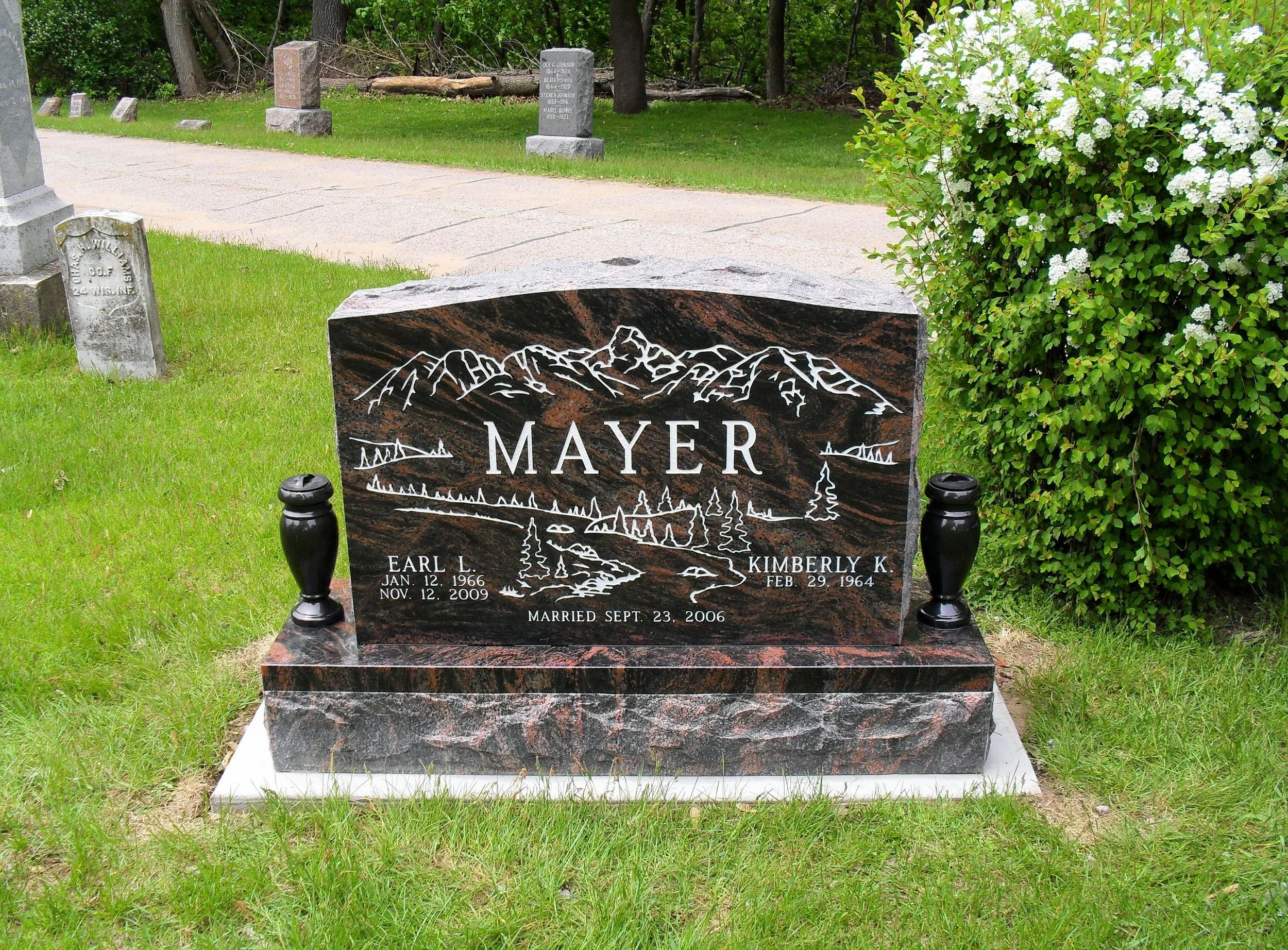 Taj Aurora Granite Headstone