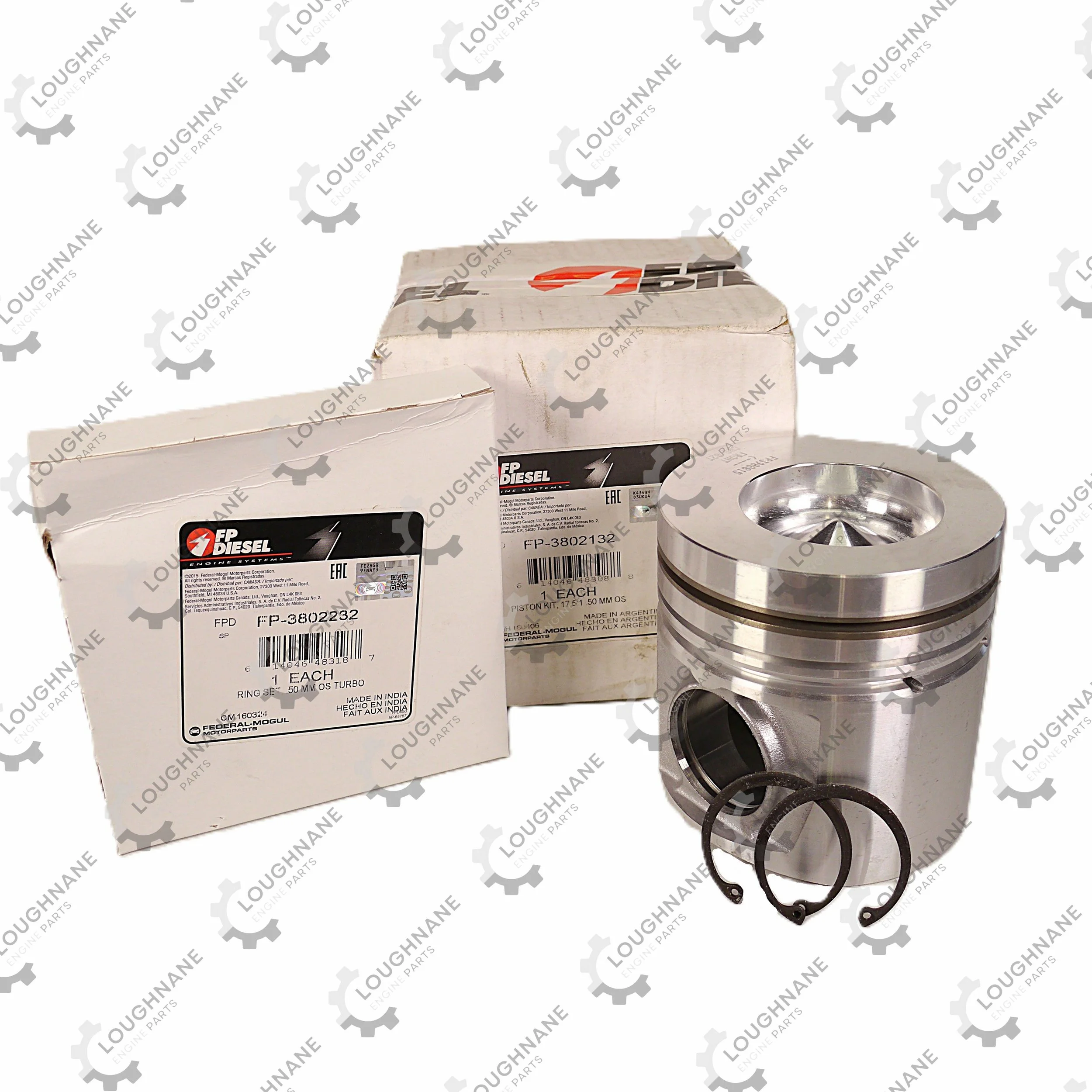 Cummins Piston Kit 0.50mm O/S 17.5/1 B Series FP Diesel 3803132
