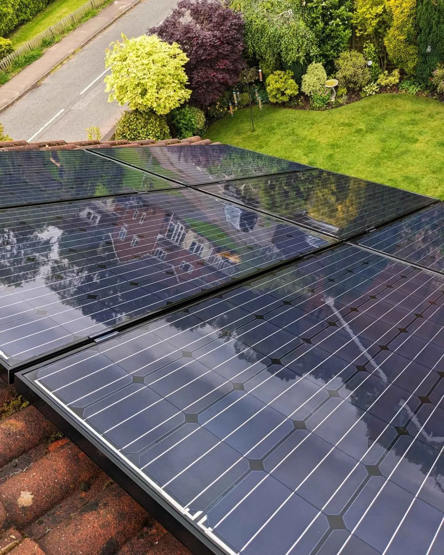 Solar panels cleaned using purified water system