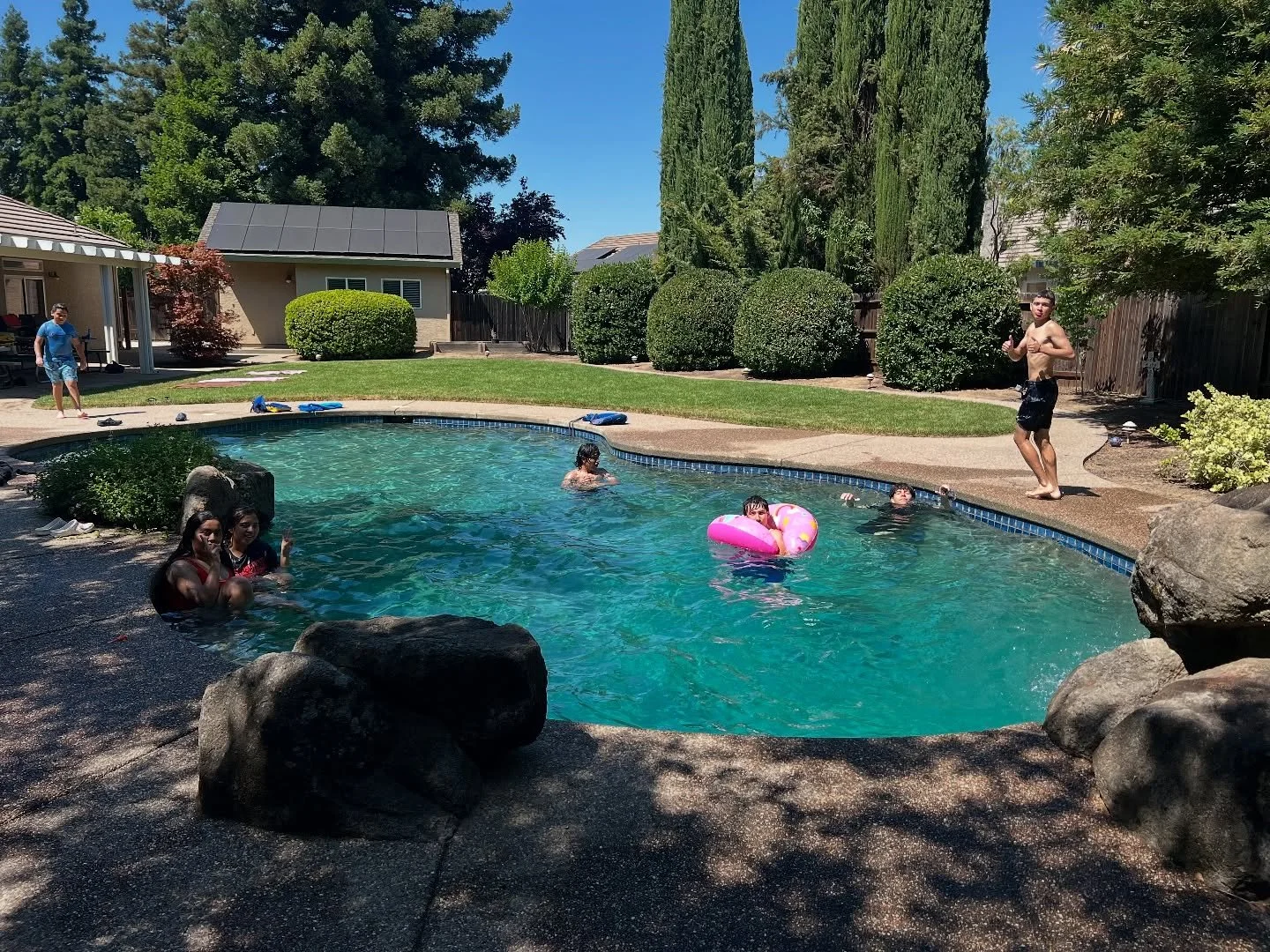 A couple of weeks ago, our friends Chris and Monica Smith invited our internship teens to go over for a swim and enjoy delicious pizza. Thank you so much!